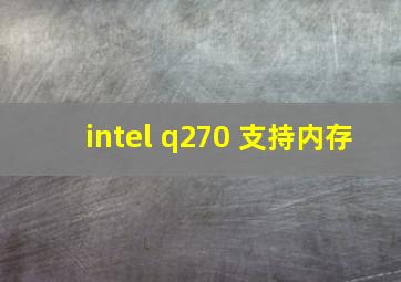 intel q270 支持内存